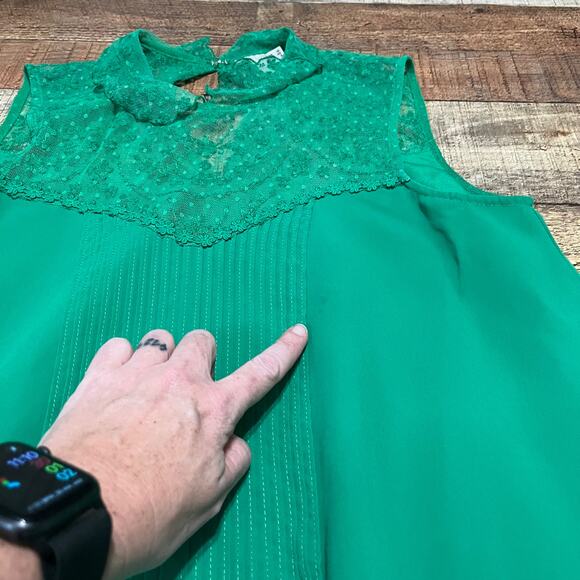 Asos | Tiny FLAW Women's Green Lace Button Back Halter Shift Dress Sz 8 - Picture 4 of 7
